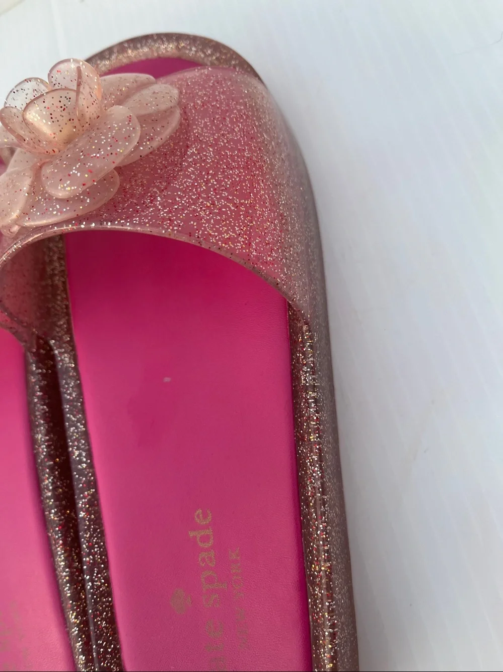KATE SPADE Splash Glitter Rubber Jelly Slip On Sandals SZ: 9